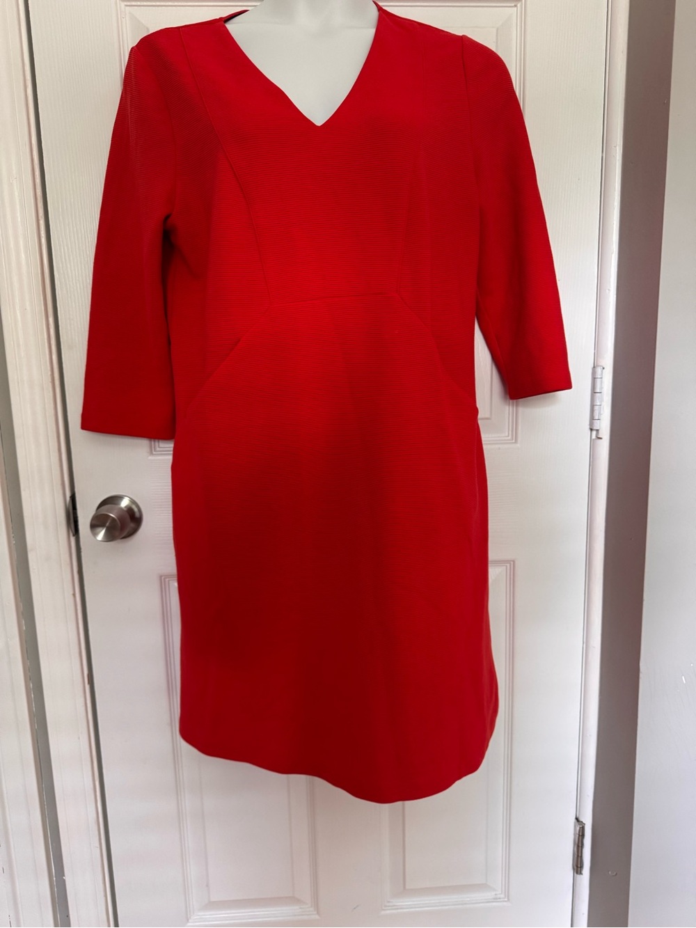 Boden Classic V-Neck Red Shift Dress - Women's